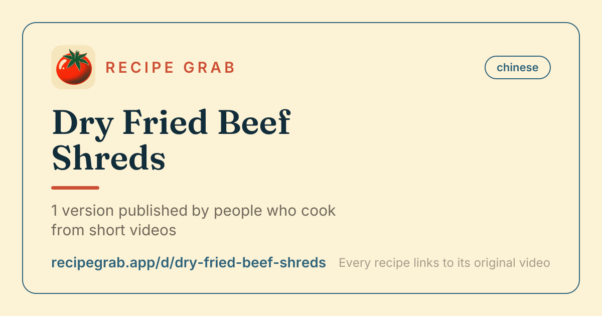 Dry Fried Beef Shreds — Recipe Grab