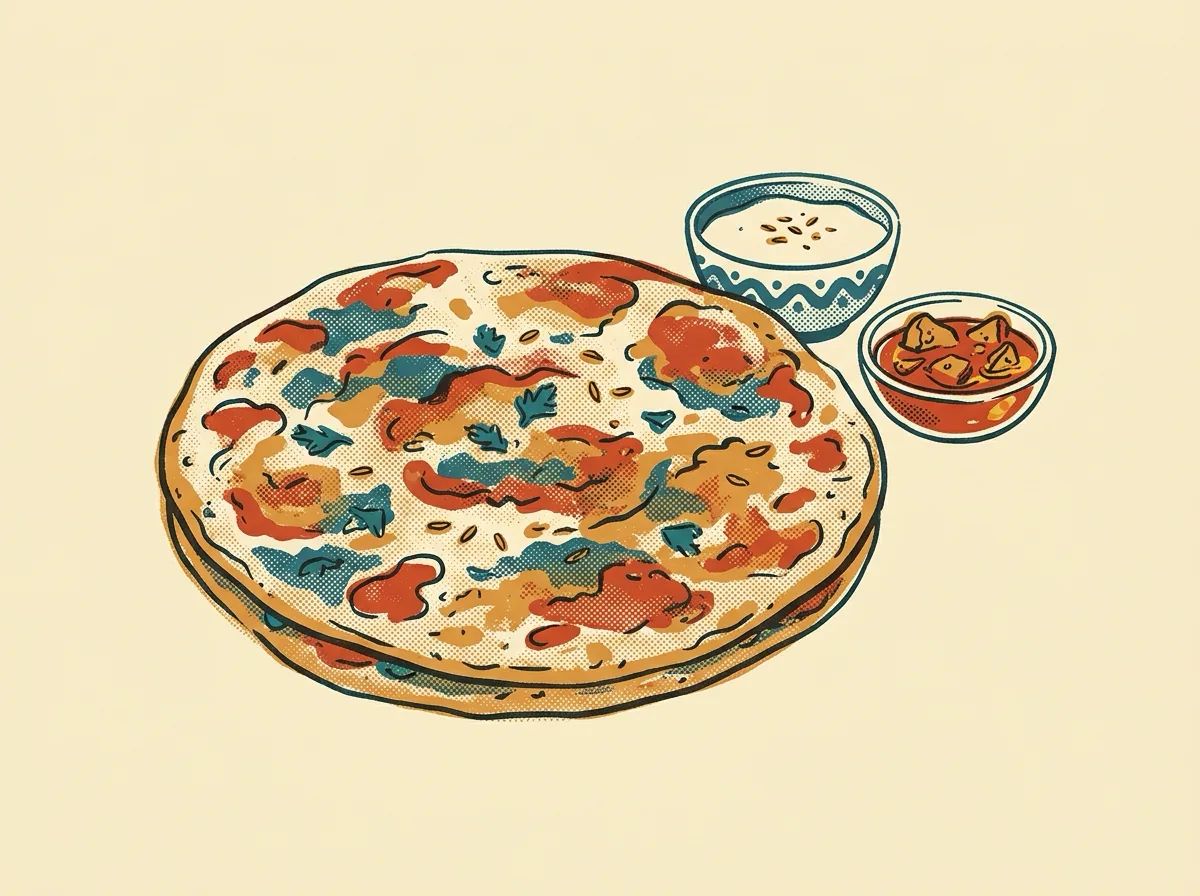 Aloo Paratha, illustrated