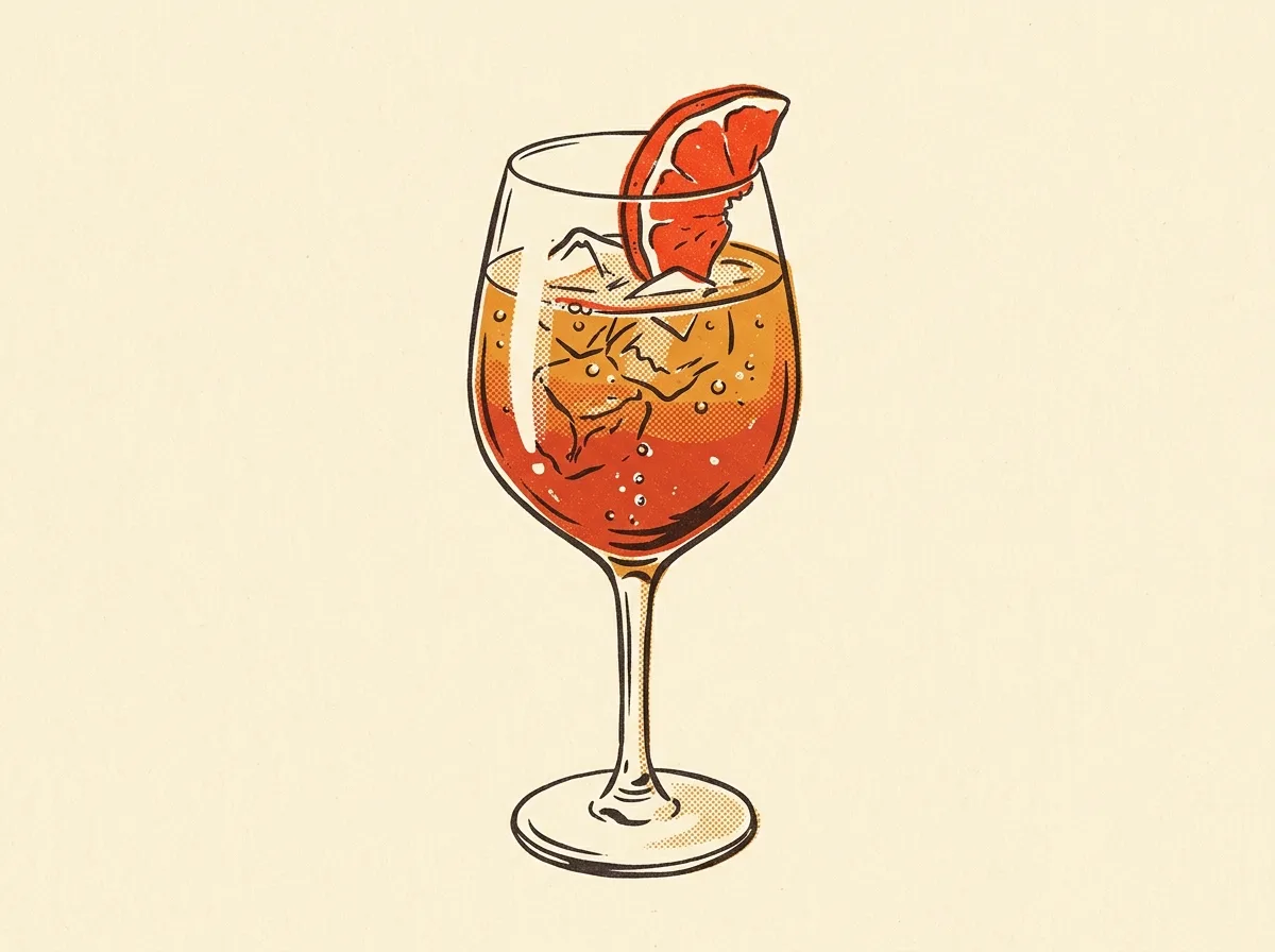Aperol Spritz, illustrated