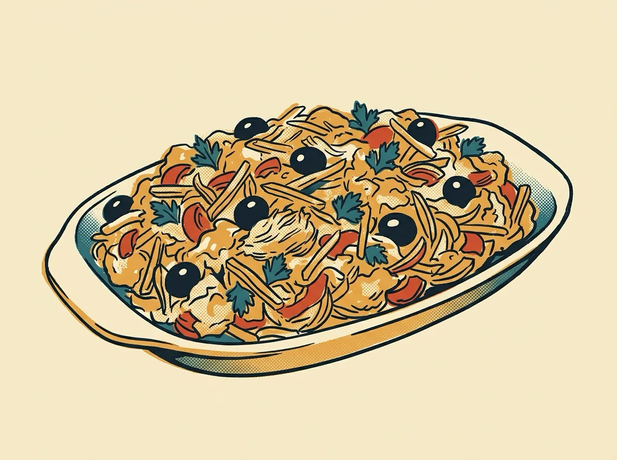 Bacalhau a Bras, illustrated