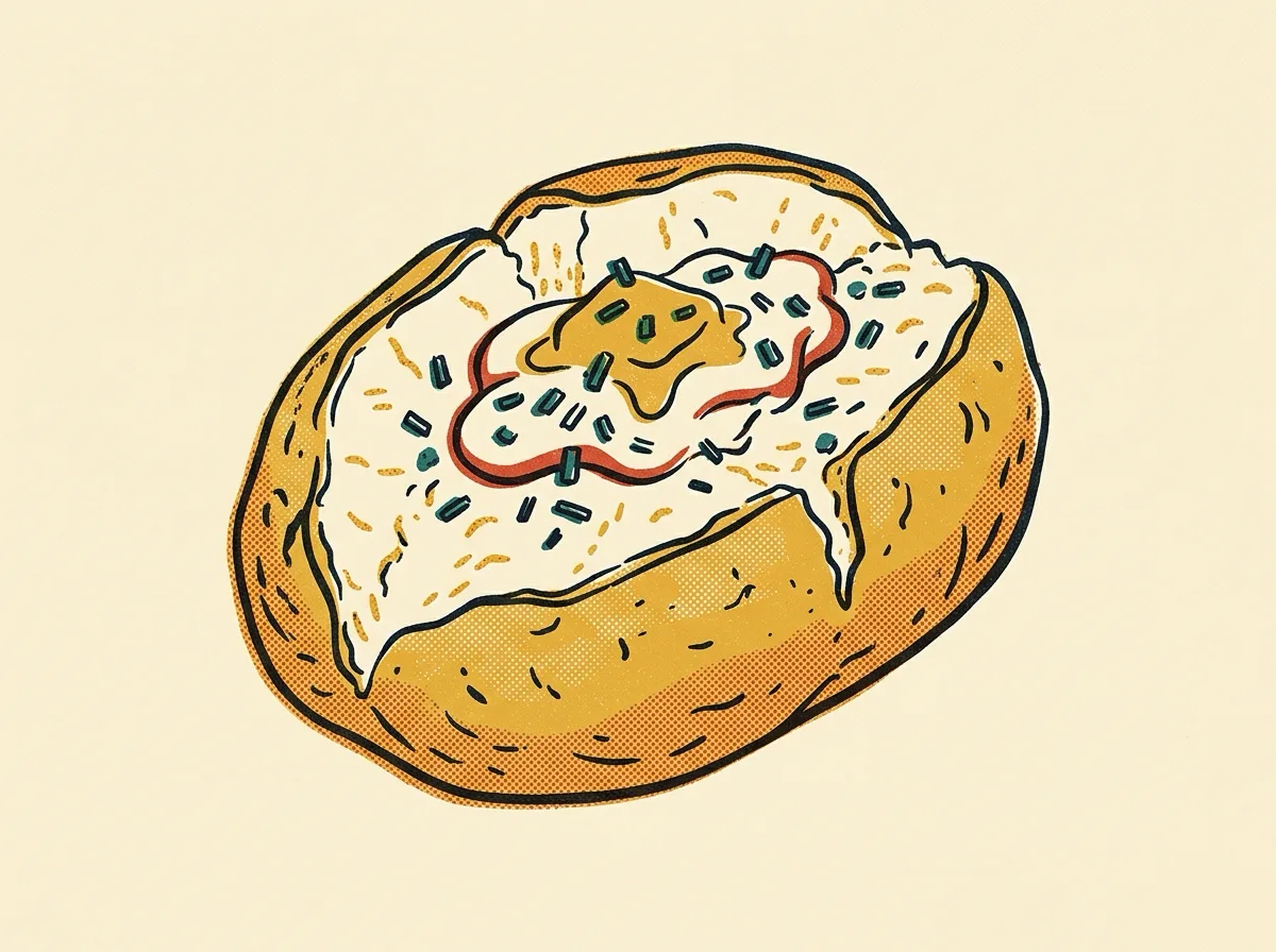 Baked Potato, illustrated