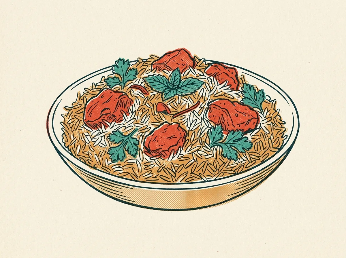 Biryani, illustrated
