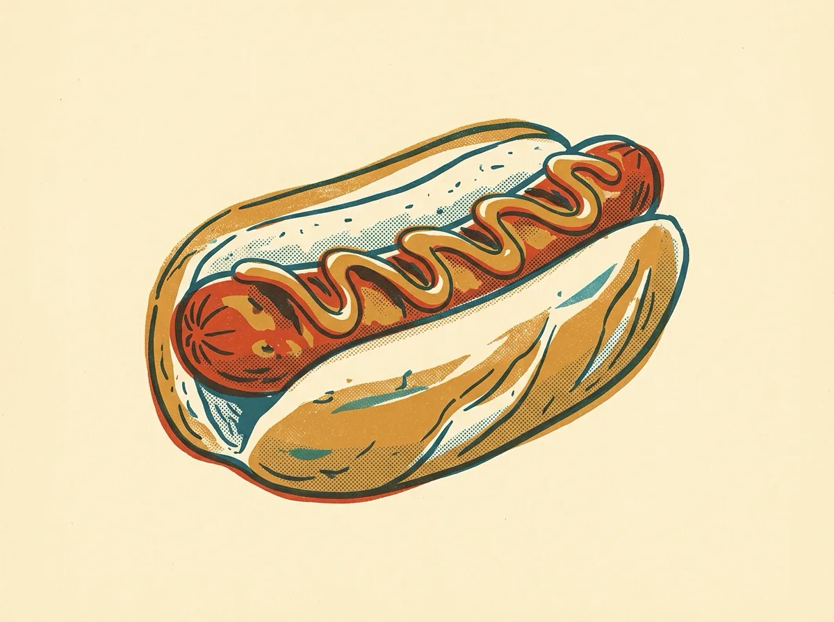 Bratwurst, illustrated