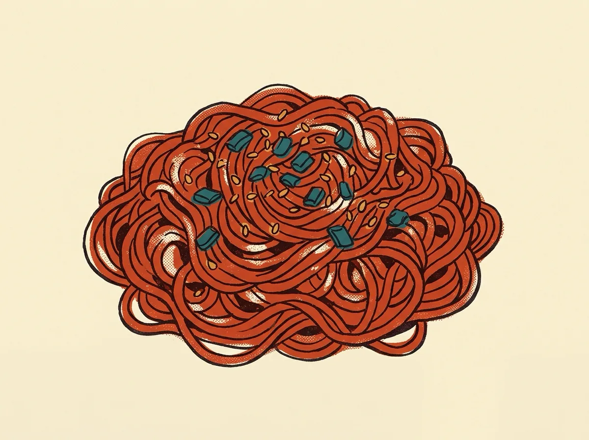 Buldak Bokkeummyeon, illustrated